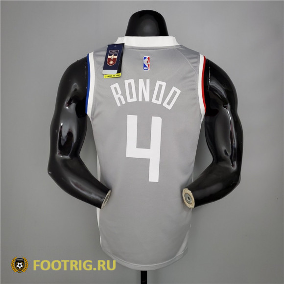 Футболка  Рэджон Рондо №4 Лос-Анджелес Клипперс, цвет серый, сезон 2021